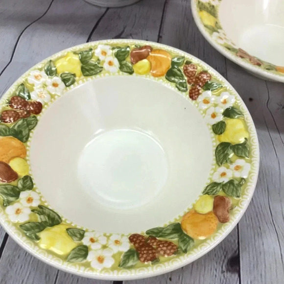 Rim Cereal Bowl Della Robbia by METLOX - POPPYTRAIL - VERNON set of 2 - Picture 2 of 5